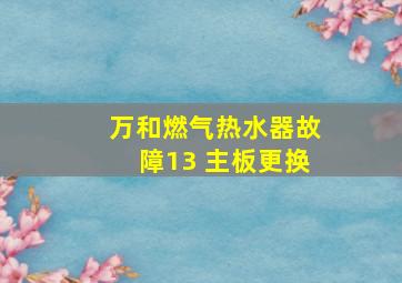 万和燃气热水器故障13 主板更换